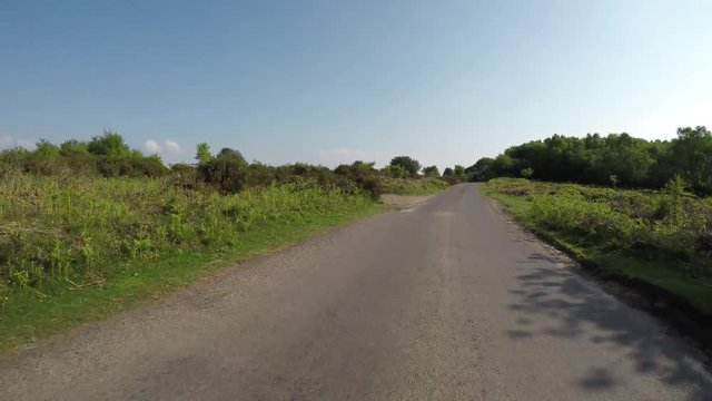 POV Driving through the Quantock Hills in Somerset, England