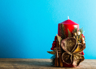 Red candle decoration