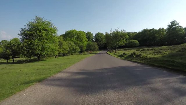 POV Driving through the Quantock Hills in Somerset, England