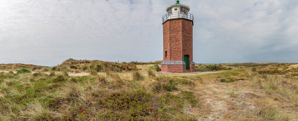 Panorama of the Red Cliff Lighthouse, which  was built in 1912 and 1913 as a crossfire to warn of a sandbar at Sylt / Germany