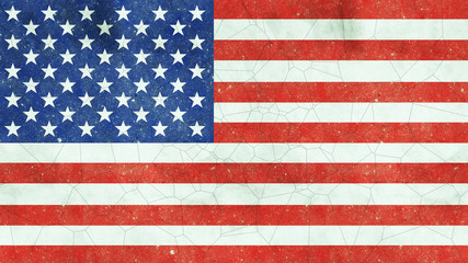 Naklejka premium USA Flag On Cracked Concrete