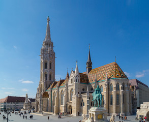 Fototapeta na wymiar St. Matthias Church in Budapest. One of the main temple in Hungary