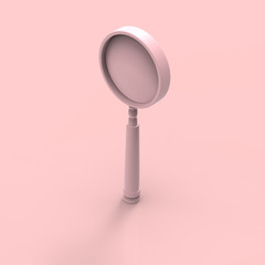 Magnifying glass pastel 3D render