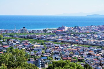 国府津ハイキングコースから見た国府津の街並み
