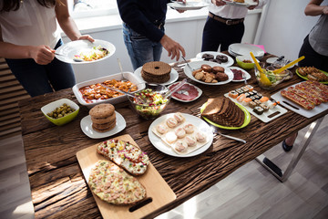 People Eating Healthy Meal