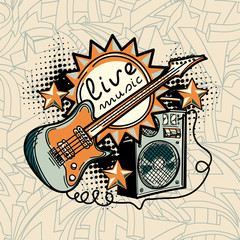 Live music - guitar and amplifier, musical design