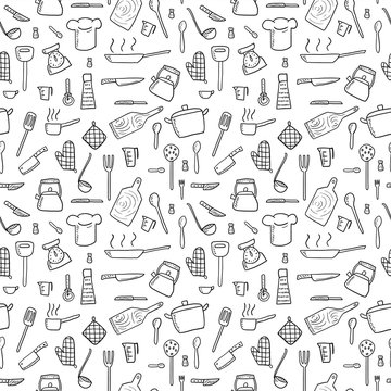 Kitchen utensils background