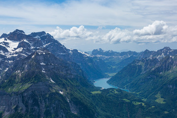 Fototapeta na wymiar glärnisch, vrenelisgärtli and klöntalersee in swiss alps