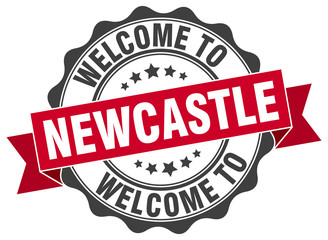Fototapeta premium Newcastle round ribbon seal