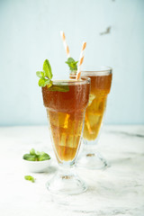 Homemade refreshing iced tea