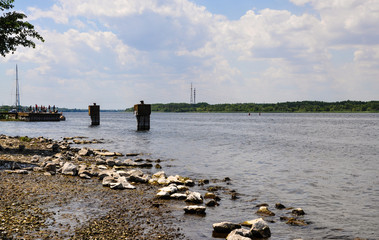 Brooks at the bank of the river Dnieper