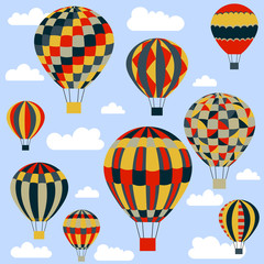 Colorful and bright balloons in vector graphics