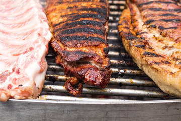 Barbecue ribs on the barbecue