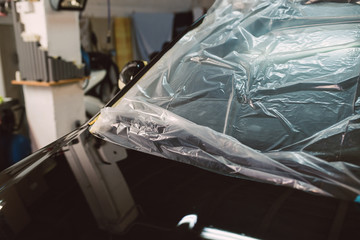 Car prepared to be painted