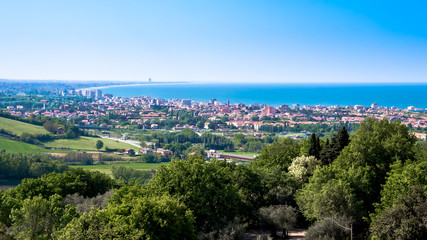 Fototapeta na wymiar view of the Riviera Romagnola in Italy