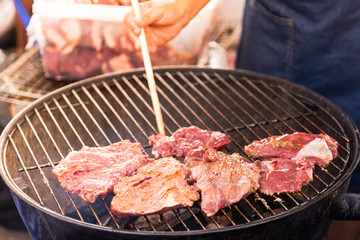 Street food BBQ in thailand.
