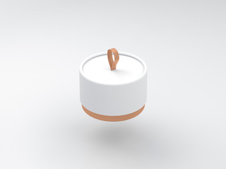 White Tube Tin can Mockup, cylindrical Packaging with loop, 3d rendering