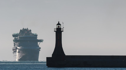 CRUISE SHIP - Passenger ship enters the port of Gdynia