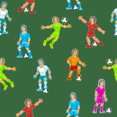 Characters of football players collected in the pattern