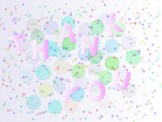 Thank you cards on the light background with color confetti.