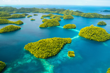 Palau islands from above - obrazy, fototapety, plakaty