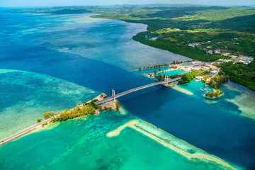 Palau islands from above - obrazy, fototapety, plakaty
