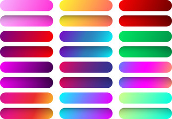 Colorful web button templates isolated on white.