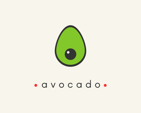 Flat avocado icon