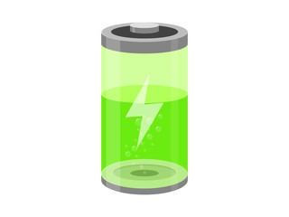 Battery Green Icon Vector Flat