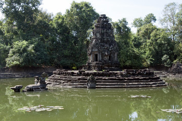 Fototapeta na wymiar Siem Reap Cambodia, view of the island temple Preah Neak Poan