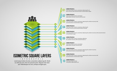 Isometric Square Layers Infographic