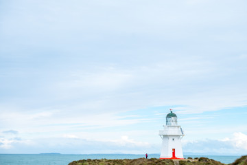 Waipapa point, the lighthouse, ocean and cloudy.