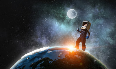 I will explore space . Mixed media