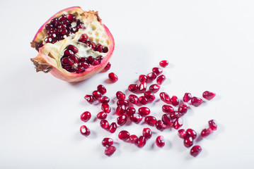 Fresh garnet on white