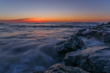 Peaceful sunrise at Asbury Park, New Jersey -the coolest small town in America