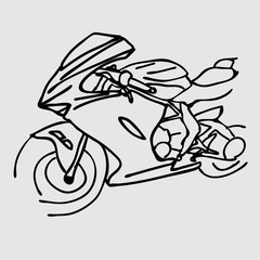 Illustration of black motorcycle