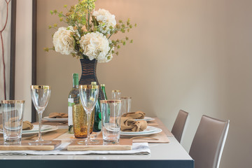 table set on dining table