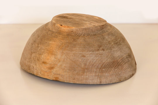 old wooden bowl of a single piece of wood