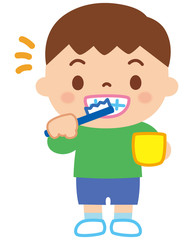 歯磨きする子供