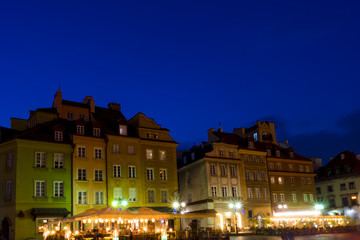 Warsaw, the old city, night photo