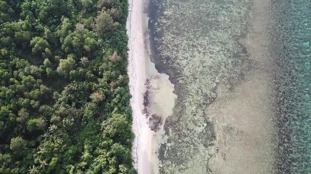 Aerial footage beach, coast, reef and ocean  