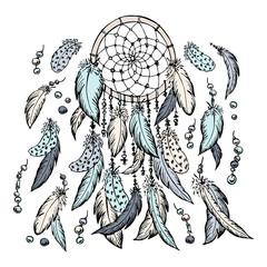 Dream catcher sketch. Hand drawn vector illustration.