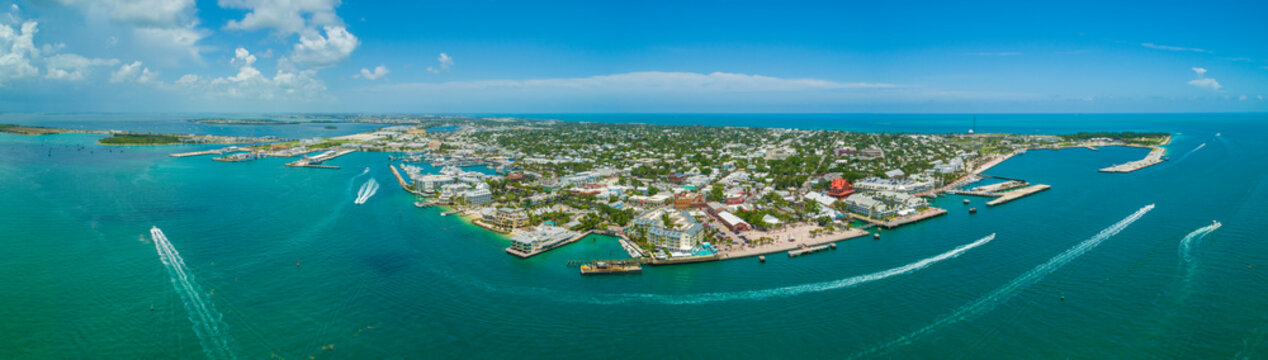 Aerial panorama Key West Florida stock image