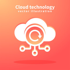 Cloud icon, vector illustration for web design. Network technologies, Cloud Computing Concept.