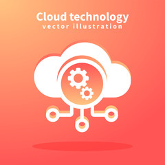 Cloud icon, vector illustration for web design. Network technologies, Cloud Computing Concept.