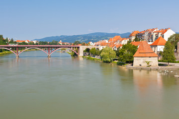 Naklejka premium Maribor city embankment