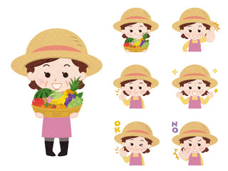 農家　女性　バリエーション