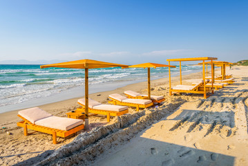 Beaches, Greece, Kos Island, Kochylari: beautiful holiday setting on a secluded beach with...