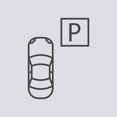Car parking icon, vector.