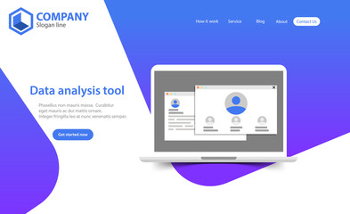 New Trendy Website Landing Page vector theme template design